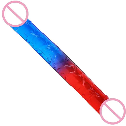 Double Head Two Colors Realistic Dildo - MiamiTeenyWeenyBikini.Com