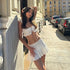 Low Rise Mini Skirt and Crop Top Set - MiamiTeenyWeenyBikini.Com
