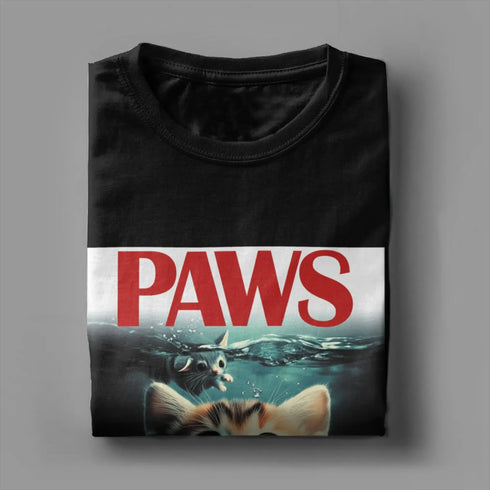 Paws Cat & Mouse Funny Parody Kitten Lover T-Shirt – Oversized Summer Essential - MiamiTeenyWeenyBikini.Com
