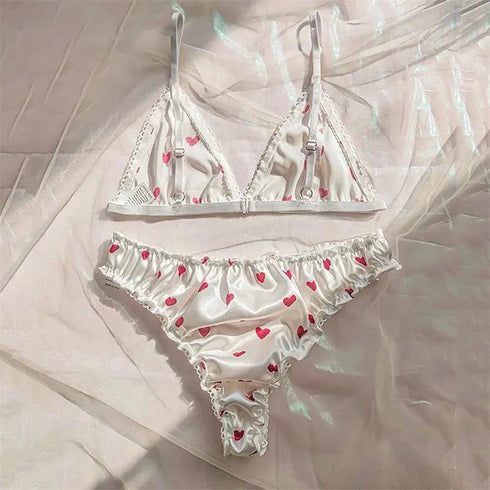 Love Print Lingerie Set - MiamiTeenyWeenyBikini.Com
