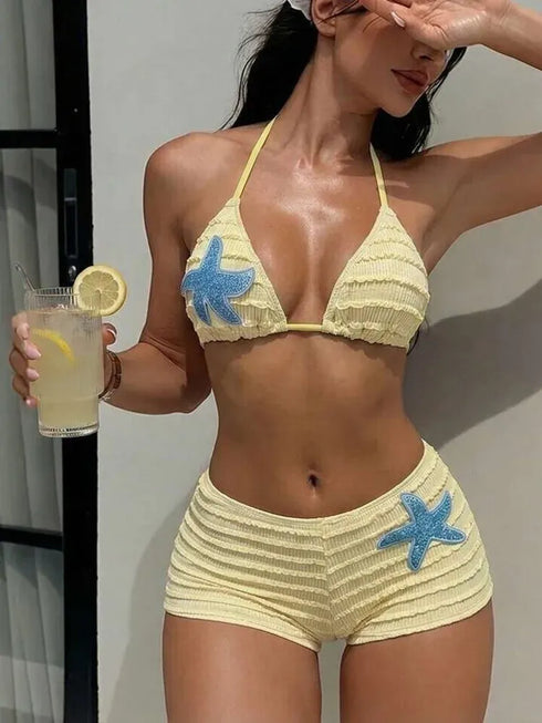 Sequin Starfish Two-Piece Swimsuit - MiamiTeenyWeenyBikini.Com