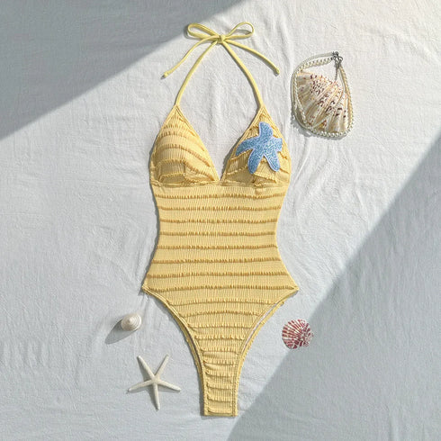 Sequin Starfish One Piece Swimsuit - MiamiTeenyWeenyBikini.Com