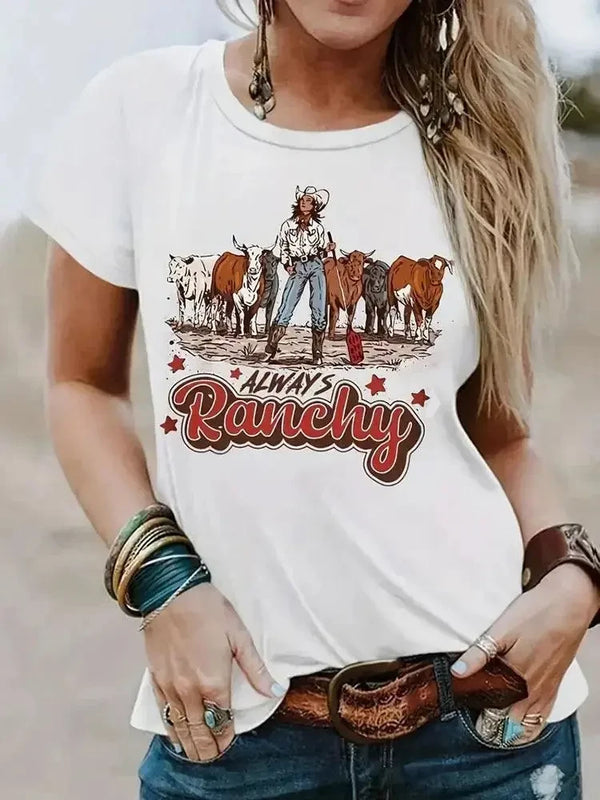 Always Ranchy Cowboy T-Shirt - MiamiTeenyWeenyBikini.Com
