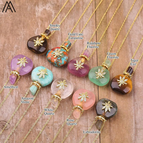 Natural Roses Amethyst Crystal Perfume Pendant - MiamiTeenyWeenyBikini.Com