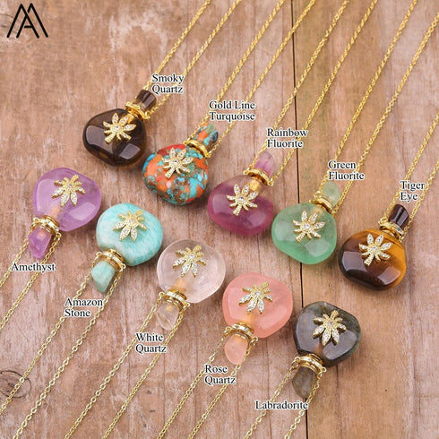 Natural Roses Amethyst Crystal Perfume Pendant - MiamiTeenyWeenyBikini.Com