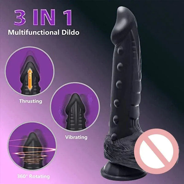 Black Thrusting Vibrator W/ Suction Cup - MiamiTeenyWeenyBikini.Com