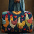 GF Funny Art Chicken Print Quilted Duffle Bag Bohemian Style 2026 Personalized Custom Travel Tote Women Men Weekender Bag - MiamiTeenyWeenyBikini.Com