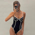 Black White One Piece Swimsuit - MiamiTeenyWeenyBikini.Com