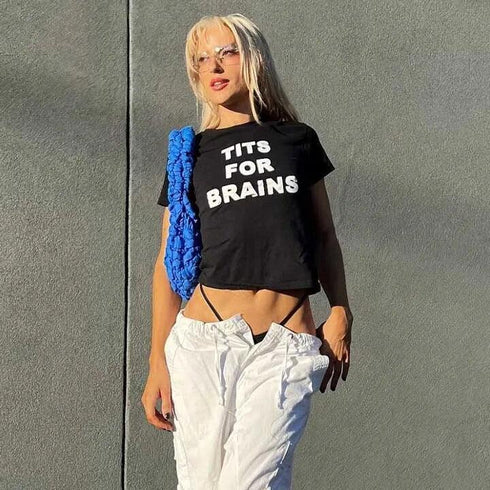 Tits For Brains Tee - MiamiTeenyWeenyBikini.Com