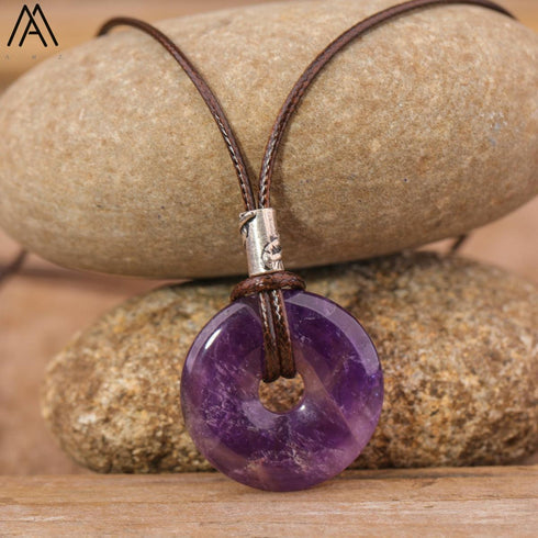 Natural Amethyst Lapis Tiger Eye Stone Pendant