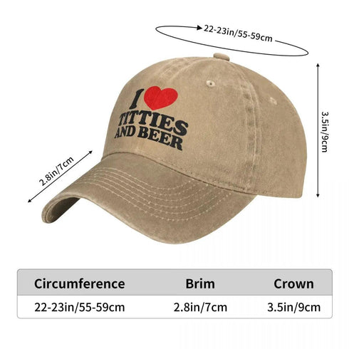 I Love Titties And Beer Denim Baseball Cap