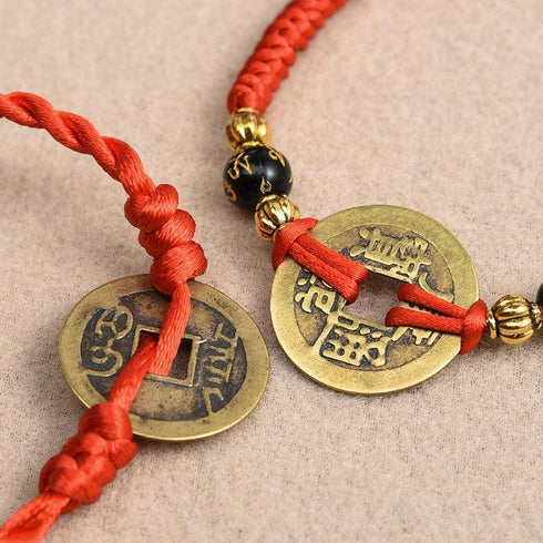 Lucky Five Emperor Copper Coin Bracelet