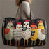 GF Funny Art Chicken Print Quilted Duffle Bag Bohemian Style 2026 Personalized Custom Travel Tote Women Men Weekender Bag - MiamiTeenyWeenyBikini.Com