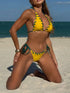 Patchwork Drawstring Bikini Set - MiamiTeenyWeenyBkini.Com