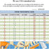 Ring size chart with measurements for various ring sizes.