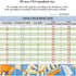Ring size chart with measurements for various ring sizes.