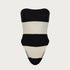 Stripe Strapless One Piece Swimsuit