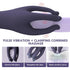 Illustration of a vibrating massage device with pulse vibration and clamping features, showing its application for targeted massage and sensitivity improvement.