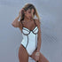 Black White One Piece Swimsuit