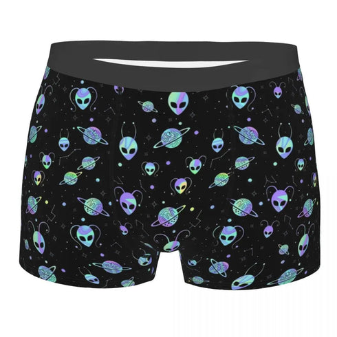Green Alien UFO Moon Briefs