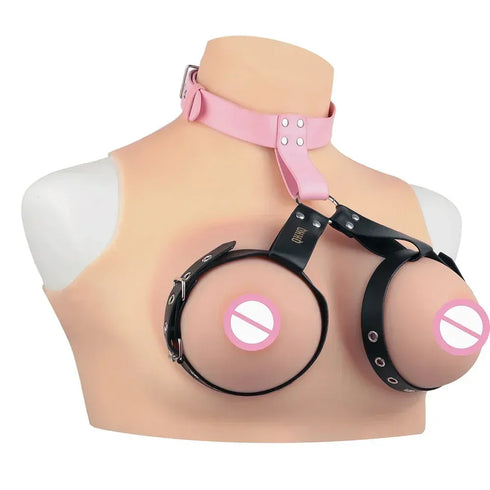 PU Leather Bra Adjustable Breast Binder - MiamiTeenyWeenyBikini.Com