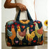 GF Funny Art Chicken Print Quilted Duffle Bag Bohemian Style 2026 Personalized Custom Travel Tote Women Men Weekender Bag - MiamiTeenyWeenyBikini.Com