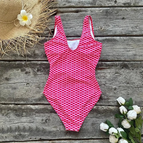 One Piece Pink Swimsuit - MiamiTeenyWeenyBikini.Com