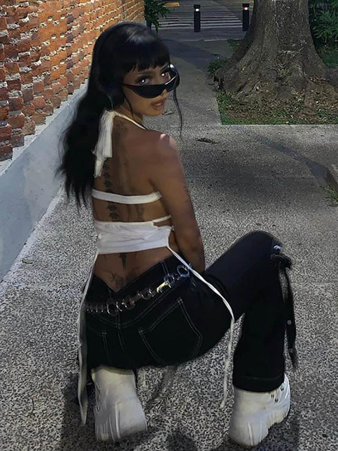 Sleeveless Bandage Halter Tank Top