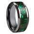 Inlay Polished Green Carbon Fiber Stainless Steel Ring - MiamiTeenyWeenyBikini.Com