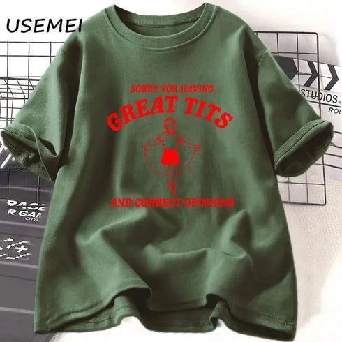 Sorry for Having Great Tits T Shirt - MiamiTeenyWeenyBikini.Com