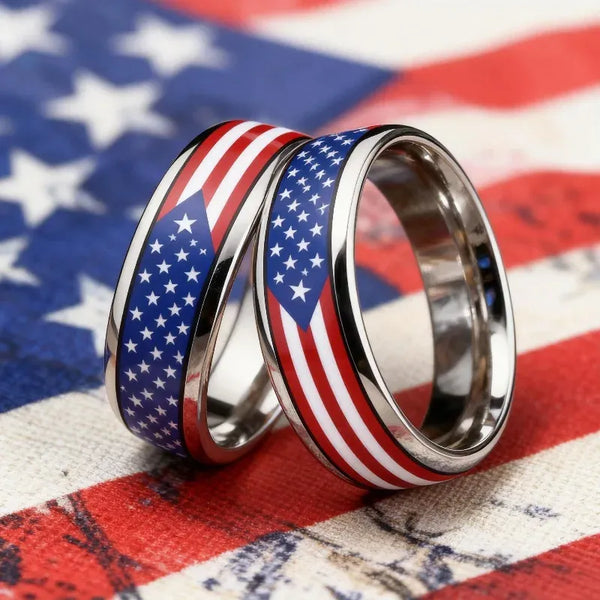 American Flag Stainless Steel Ring - MiamiTeenyWeenyBikini.Com