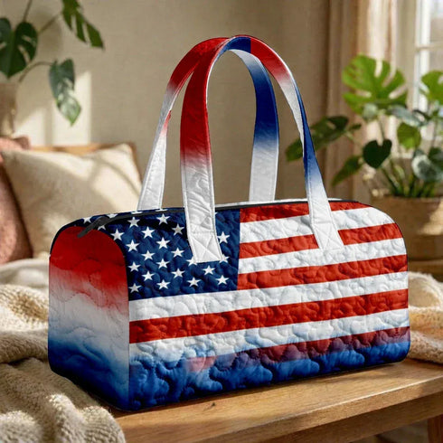 American Flag Quilted Duffle Bag - MiamiTeenyWeenyBikini.Com.
