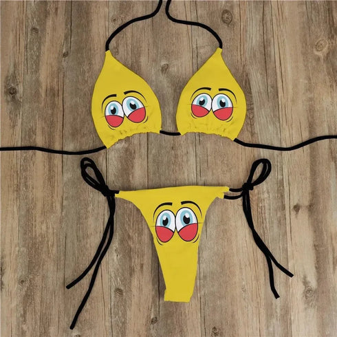 Funny Face Bikini Set - MiamiTeenyWeenyBikini.Com