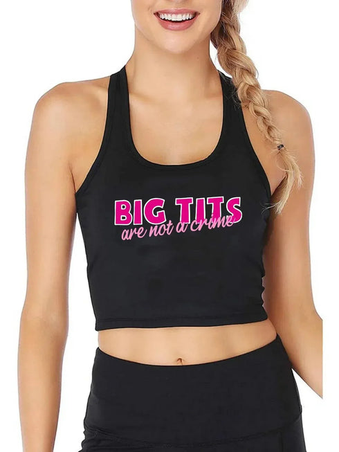 Big Tits Are Not A Crime Crop Top - MiamiTeenyWeenyBikini.Com