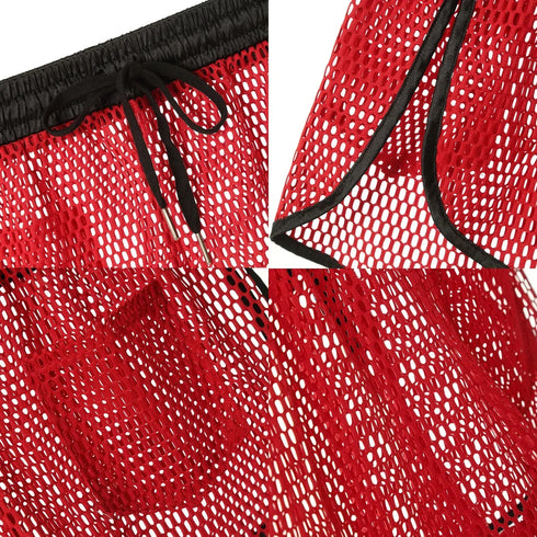 Men's See-Through Fishnet Swim Trunks - MiamiTeenyWeenyBikini.Com