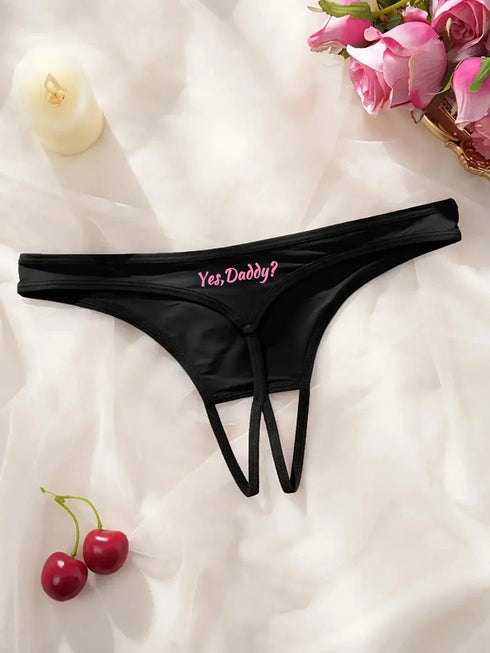 Yes Daddy Crotchless Panties - MiamiTeenyWeenyBikini.Com