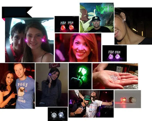 Light Up LED Bling Ear Stud Earrings - MiamiTeenyWeenyBikini.Com
