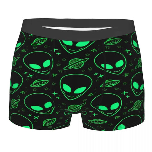 Green Alien UFO Moon Briefs
