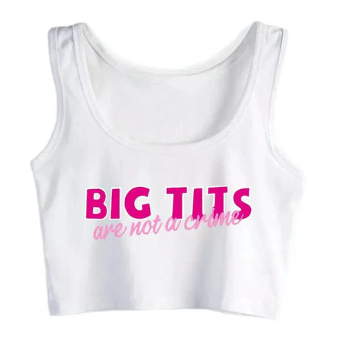 Big Tits Are Not A Crime Crop Top - MiamiTeenyWeenyBikini.Com