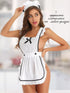 French Maid Cosplay Aprons Panties Set - MiamiTeenyWeenyBikini.Com