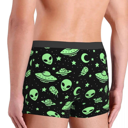 Green Alien UFO Moon Briefs