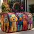 Poodle Dogs Quilted Duffle Bag Funny Retro Travel Tote Handbag Men Women Outdoor Weekender Bag - MiamiTeenyWeenyBikini.Com.
