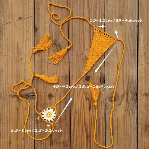 Handmade Crochet Sunflower Bikini Set - MiamiTeenyWeenyBikini.Com