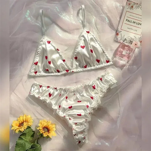 Love Print Lingerie Set - MiamiTeenyWeenyBikini.Com