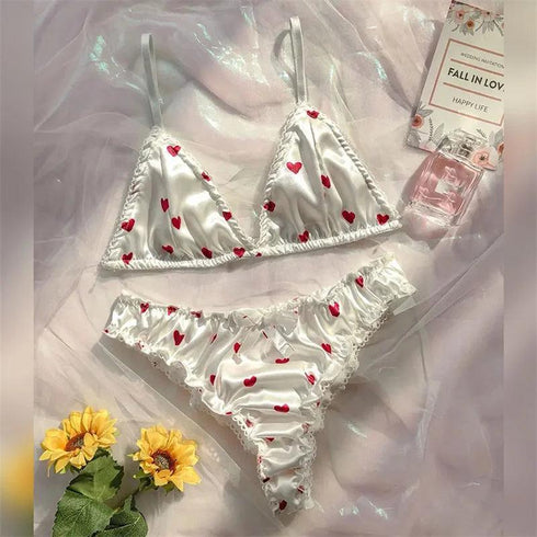 Love Print Lingerie Set