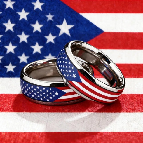 American Flag Stainless Steel Ring - MiamiTeenyWeenyBikini.Com