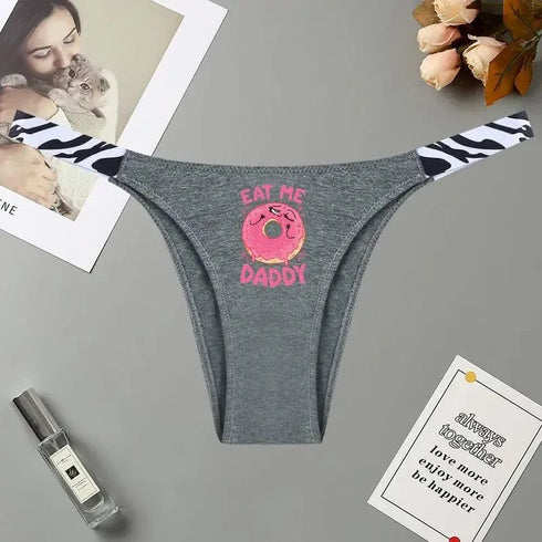 Eat Me Daddy Pink Donut Panties - MiamiTeenyWeenyBikini.Com