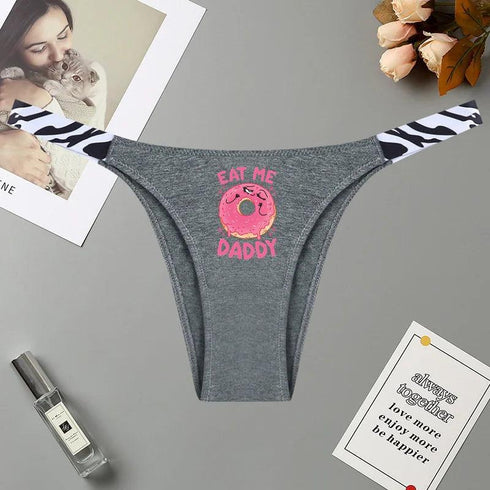 Eat Me Daddy Pink Donut Panties - MiamiTeenyWeenyBikini.Com