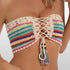 Rainbow Tube Bikini Crochet Lace Top - MiamiTeenyWeenyBikini.Com