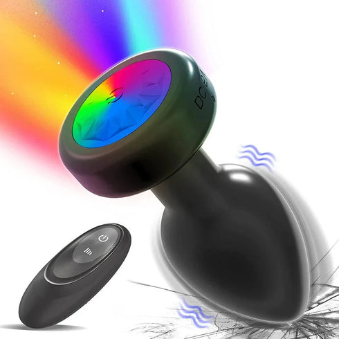 LED Colorful Light Wireless Remote Control Vibrator Butt Plug - MiamiTeenyWeenyBikini.Com